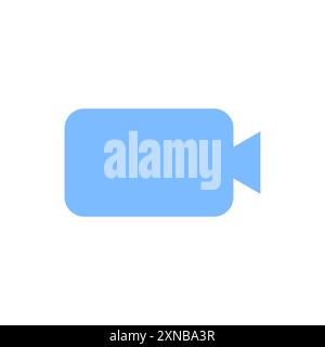 Blaues Videokamerasymbol. Einfache Kameraform. Hellblauer Vektor. Kamerasymbole. Stock Vektor