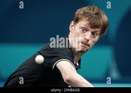 Paris, Frankrig. 31. Juli 2024. Anders Lind, Dänemark im Kampf gegen Milosz Redzimski aus Polen im Achtelfinale bei den Olympischen Spielen in Paris am Mittwoch, 31. Juli 2024. (Foto: Mads Claus Rasmussen/Ritzau Scanpix) Credit: Ritzau/Alamy Live News Stockfoto