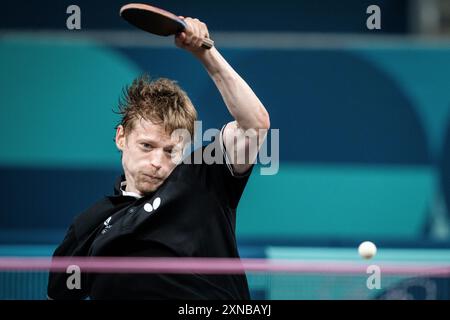 Paris, Frankrig. 31. Juli 2024. Anders Lind, Dänemark im Kampf gegen Milosz Redzimski aus Polen im Achtelfinale bei den Olympischen Spielen in Paris am Mittwoch, 31. Juli 2024. (Foto: Mads Claus Rasmussen/Ritzau Scanpix) Credit: Ritzau/Alamy Live News Stockfoto