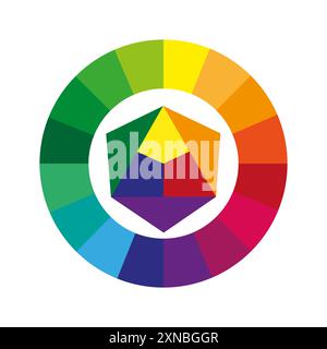 Farbrad-Symbol. Geometrisches Formmuster. Heller Verlaufsvektor. Rainbow-Spektrum-Palette. Stock Vektor