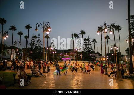 Tanger, Marokko. Juli 2024. Panoramablick auf den Place 9 Avril 1947 in der Medina von Tanger in Marokko. Quelle: SOPA Images Limited/Alamy Live News Stockfoto