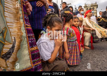 Dia de la Virgen de Guadalupe (unsere Lieben Frau von Guadalupe) Festival und Parade in Guatemala-Stadt. Stockfoto