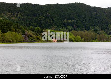 Landschaft des Furnas-Sees (Lagoa das Furnas) São Miguel Island, Azoren. Stockfoto