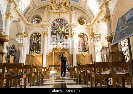 Innenansicht der St. Mary-le-Bow Church in London Cheapside England Großbritannien Stockfoto