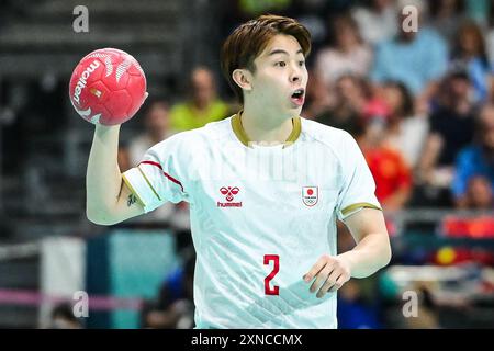 Paris, Frankreich. 31. Juli 2024. YASUHIRA Kosuke aus Japan während des Handballspiels zwischen Spanien und Japan, Olympische Spiele Paris 2024 am 31. Juli 2024 in der South Paris Arena 6 in Paris, Frankreich - Foto Matthieu Mirville/DPPI Media/Panorama Credit: DPPI Media/Alamy Live News Stockfoto