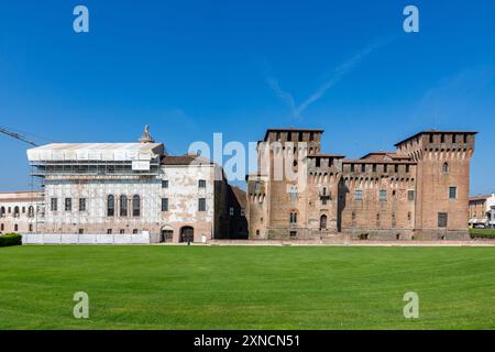 Historische mittelalterliche Festung Castello di San Giorgio, Gonzaga Saint George - Schloss in Italien, Mantua - Mantova Stockfoto