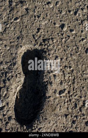 Trittbrett Muster auf einen konkreten Hintergrund gesehen Stockfoto