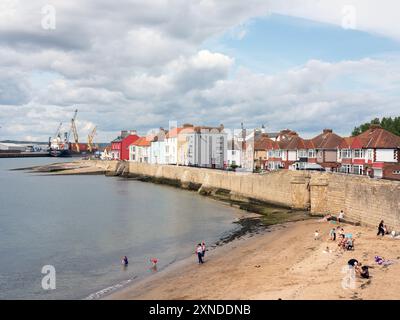 Der Fish Sands Beach am Hartlepool Headland im Nordosten Englands, Großbritannien. Stockfoto