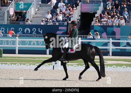 Versailles, Frankreich. 31. Juli 2024. Yessin RAHMOUNI reitet ALLE AUF EINMAL, Reitsport, Dressur und Einzelpreis während der Olympischen Spiele Paris 2024 am 31. Juli 2024 im Château de Versailles in Versailles, Frankreich - Foto Christophe Bricot/DPPI Media Credit: DPPI Media/Alamy Live News Stockfoto