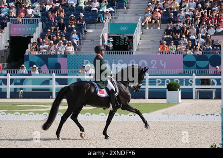 Versailles, Frankreich. 31. Juli 2024. Yessin RAHMOUNI reitet ALLE AUF EINMAL, Reitsport, Dressur und Einzelpreis während der Olympischen Spiele Paris 2024 am 31. Juli 2024 im Château de Versailles in Versailles, Frankreich - Foto Christophe Bricot/DPPI Media Credit: DPPI Media/Alamy Live News Stockfoto