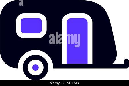 Symbol Anhänger-Transport flach, Seitenansicht Stock Vektor