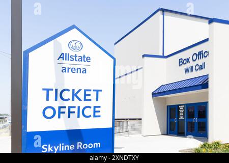 Die Allstate Arena ist eine Mehrzweckhalle in den Vororten von Chicago mit einer Kapazität von 18.500 Personen und Heimstadion des Hockeyteams Chicago Wolves. Stockfoto