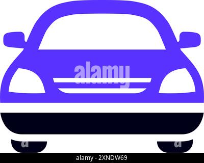 Flaches Symbol für den Fahrzeugtransport, Vorderansicht Stock Vektor