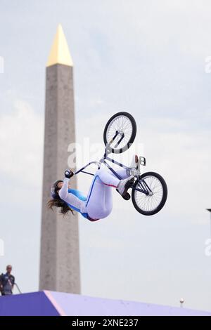 Paris, Frankreich. 31. Juli 2024. Laury Perez (FRA) tritt am 31. Juli 2024 bei den Olympischen Spielen in Paris 2024 im La Concorde 2 in Paris an. Foto: Nicolas Gouhier/ABACAPRESS. COM Credit: Abaca Press/Alamy Live News Stockfoto