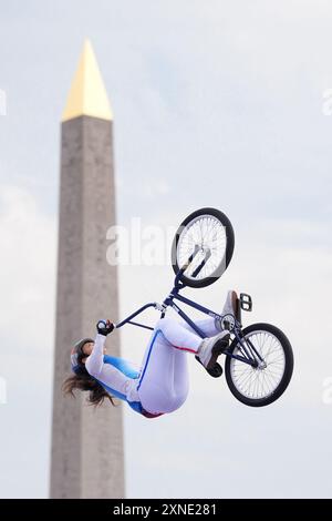 Paris, Frankreich. 31. Juli 2024. Laury Perez (FRA) tritt am 31. Juli 2024 bei den Olympischen Spielen in Paris 2024 im La Concorde 2 in Paris an. Foto: Nicolas Gouhier/ABACAPRESS. COM Credit: Abaca Press/Alamy Live News Stockfoto