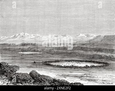 Der Gold- und Silbersee, Peru, Südamerika. Reisen Sie durch Südamerika vom Pazifik zum Atlantischen Ozean, 1848-1960 von Paul Marcoy (1815 - 1887) erste Etappe, von Islay nach Arequipa, Peru. Le Tour du Monde 1862 Stockfoto