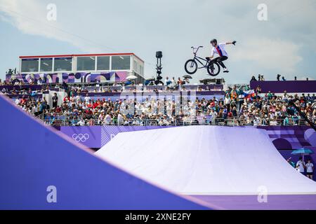 Iveta Miculycova aus Tschechien tritt am 31. Juli 2024 im BMX Freestyle Park-Finale der Olympischen Spiele in Paris an. (CTK Stockfoto