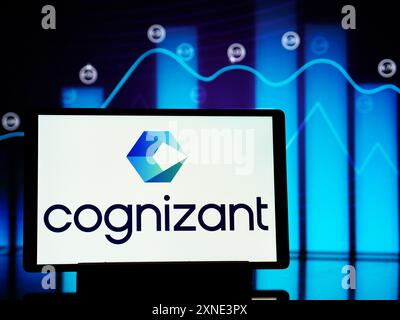 In dieser Abbildung ist ein Logo der Cognizant Technology Solutions Corporation auf einem Tablet zu sehen. Stockfoto