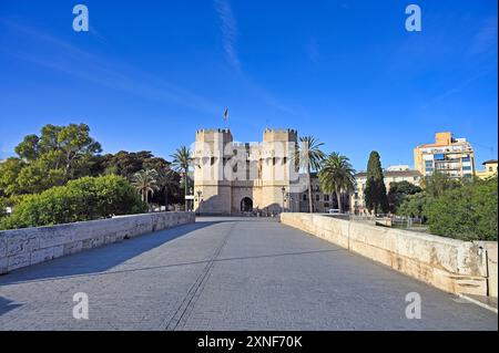 Serrano Towers Torres de Serranos in Valencia, Spanien Stockfoto