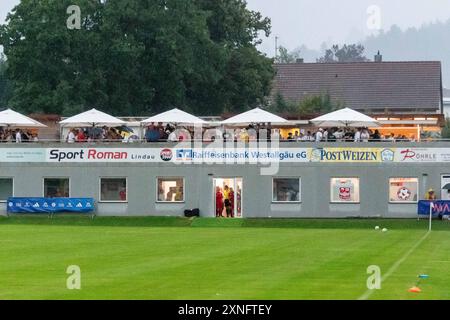 Gewitterabbruch GER, FV Weiler vs Leicester City, Fussball, Vorbereitung, Hinrunde, Saison 2024/25, 31.07.2024, Foto: Eibner-Pressefoto/Florian Wolf Stockfoto