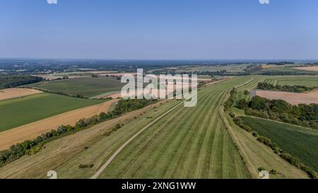 Wasserschiff unten in Hampshire Aerial View in Summer Sunshine Stockfoto