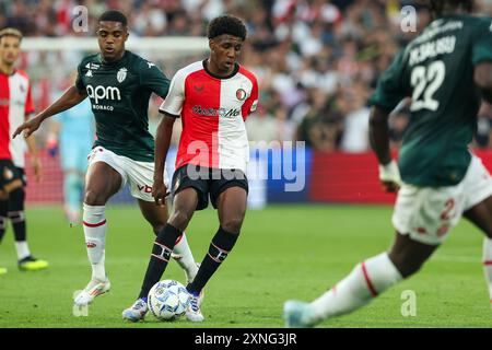 Rotterdam, Niederlande. 31. Juli 2024. ROTTERDAM, NIEDERLANDE - JULI 31: Djomar Giersthove von Feyenoord im Vorsaison-Freundschaftsspiel zwischen Feyenoord und AS Monaco im Stadion Feijenoord am 31. Juli 2024 in Rotterdam, Niederlande. (Foto von Hans van der Valk/Orange Pictures) Credit: Orange Pics BV/Alamy Live News Stockfoto