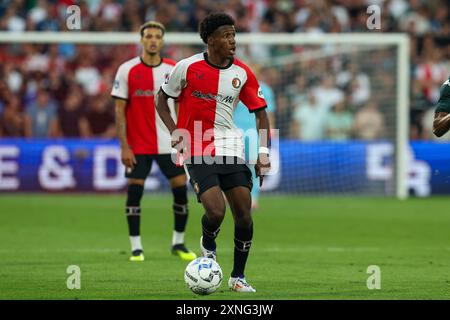 Rotterdam, Niederlande. 31. Juli 2024. ROTTERDAM, NIEDERLANDE - JULI 31: Djomar Giersthove von Feyenoord im Vorsaison-Freundschaftsspiel zwischen Feyenoord und AS Monaco im Stadion Feijenoord am 31. Juli 2024 in Rotterdam, Niederlande. (Foto von Hans van der Valk/Orange Pictures) Credit: Orange Pics BV/Alamy Live News Stockfoto