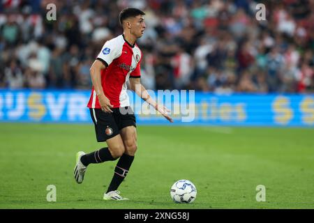 Rotterdam, Niederlande. 31. Juli 2024. ROTTERDAM, NIEDERLANDE - JULI 31: Ezequiel Bullaude of Feyenoord Gesten während des Vorsaison-Freundschaftsspiels zwischen Feyenoord und AS Monaco im Stadion Feijenoord am 31. Juli 2024 in Rotterdam, Niederlande. (Foto von Hans van der Valk/Orange Pictures) Credit: Orange Pics BV/Alamy Live News Stockfoto