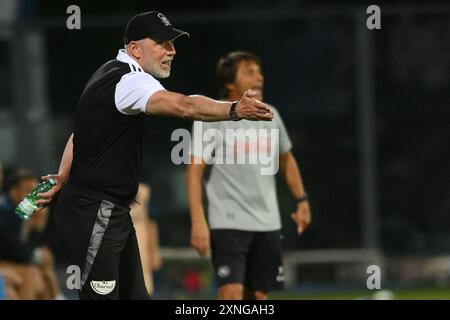 Castel di Sangro, Italien, 31. juli ,2024 Trainer von Brest Gesten während des Fußball-Freundschaftsspiels zwischen SSC Napoli und Brest:Agostino Gemito/Alamy Live News Stockfoto