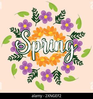 Blumen Hintergrund Frühlingskarte Vektor Stock Vektor