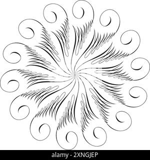 Stern im dekorativen Stil. Rundes Ornament. Kalligrafischer Stil. Vektorabbildung Stock Vektor