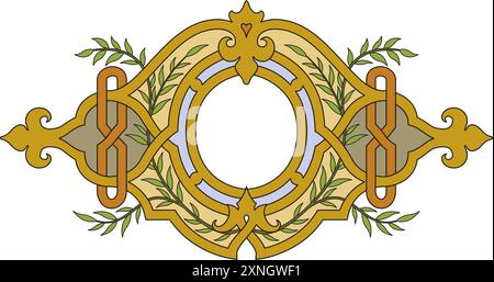 Vintage florale klassische kalligraphische Retro Vignette Scrollrahmen ornamentale Design Elemente schwarz und Farbe Set isoliert Vektor Stock Vektor