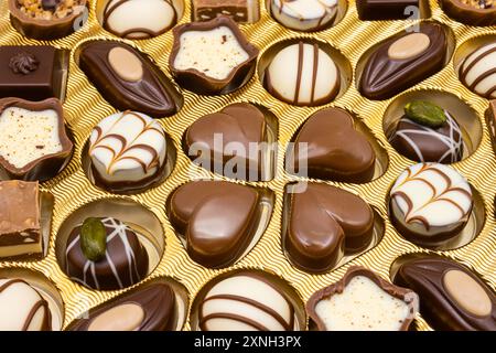 Schachtel Lindt Praline Schokolade. Schweizer Schokolade Stockfoto