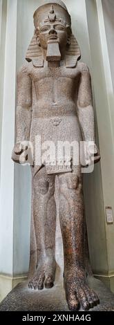 Kairo, Ägypten, 31. Dezember 2019-Koloss von Ramesses II., von Merenptah usurpiert, 1279-1203 v. Chr. aus Hermopolis, rosa Granit im Museum für ägyptische Antiken in Kairo, Ägypten Stockfoto