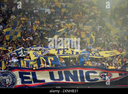 Atlanta, Georgia, USA. 31. Juli 2024. Club America Fans während eines Fußballspiels vor der Saison zwischen dem FC Chelsea und dem Club America am 31. Juli 2024 in Atlanta. Chelsea gewann mit 3:0. (Kreditbild: © Scott Coleman/ZUMA Press Wire) NUR REDAKTIONELLE VERWENDUNG! Nicht für kommerzielle ZWECKE! Stockfoto