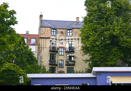 Gebäude im Stadtteil Vesterbro in Kopenhagen, Dänemark, Skandinavien. Stockfoto