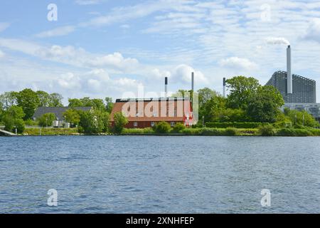 Panoramablick auf die Kanäle von Kopenhagen, Dänemark, Skandinavien. Stockfoto