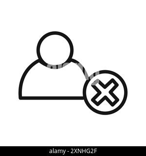 Gefälschtes Kontensymbol lineares Vektorgrafikzeichen oder Symbolsatz für die Web-App-benutzeroberfläche Stock Vektor