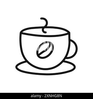 Coffein kostenloses Symbol lineares Vektor-Grafikzeichen oder Symbolsatz für Web-App-ui Stock Vektor