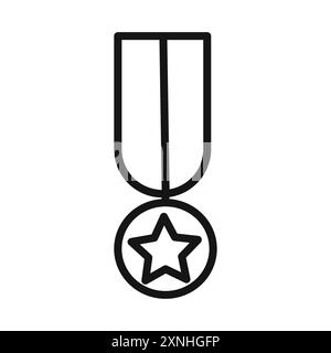 Military Rank Symbol lineares Vektorgrafik Zeichen oder Symbolsatz für Web-App-ui Stock Vektor