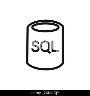 SQL-Server-Symbol lineares Vektorgrafikzeichen oder Symbolsatz für die Web-App-ui Stock Vektor