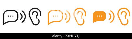 Active Listening Icon Webdesign-Logo-Set-Kollektion in flachem Vektor Stock Vektor