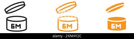 6 Monate PAO Icon Webdesign Logo Set Kollektion in flachem Vektor Stock Vektor