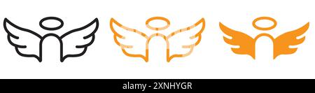 Design-Logo-Set-Kollektion mit angel Wing Icon im Webdesign in flachem Vektor Stock Vektor