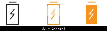 Akku-Symbol-Logo-Set-Kollektion im Web-Design in flachem Vektor Stock Vektor