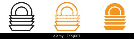 Clean Stapelplatten Icon Web Design Logo Set Kollektion in flachem Vektor Stock Vektor