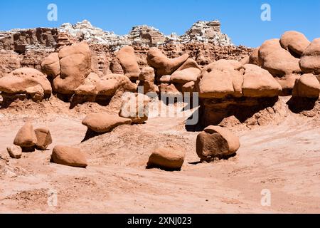 Ungewöhnliche Felsformationen im Goblin Valley State Park in Utah, USA Stockfoto