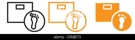 Footprint auf der Waage Icon Webdesign-Logo-Set-Kollektion in flachem Vektor Stock Vektor