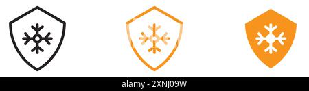 Frostbeständige Icon-Logo-Set-Kollektion im Web-Design in flachem Vektor Stock Vektor