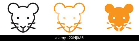 Gesicht der Maus Symbol Web Design Logo Set Sammlung in flachen Vektor Stock Vektor